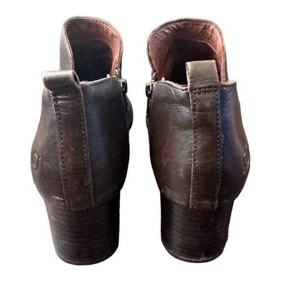 BORN Women's Cognac Brown Aneto Stacked Heel Square Toe Bootie Size 9 - Picture 6 of 10
